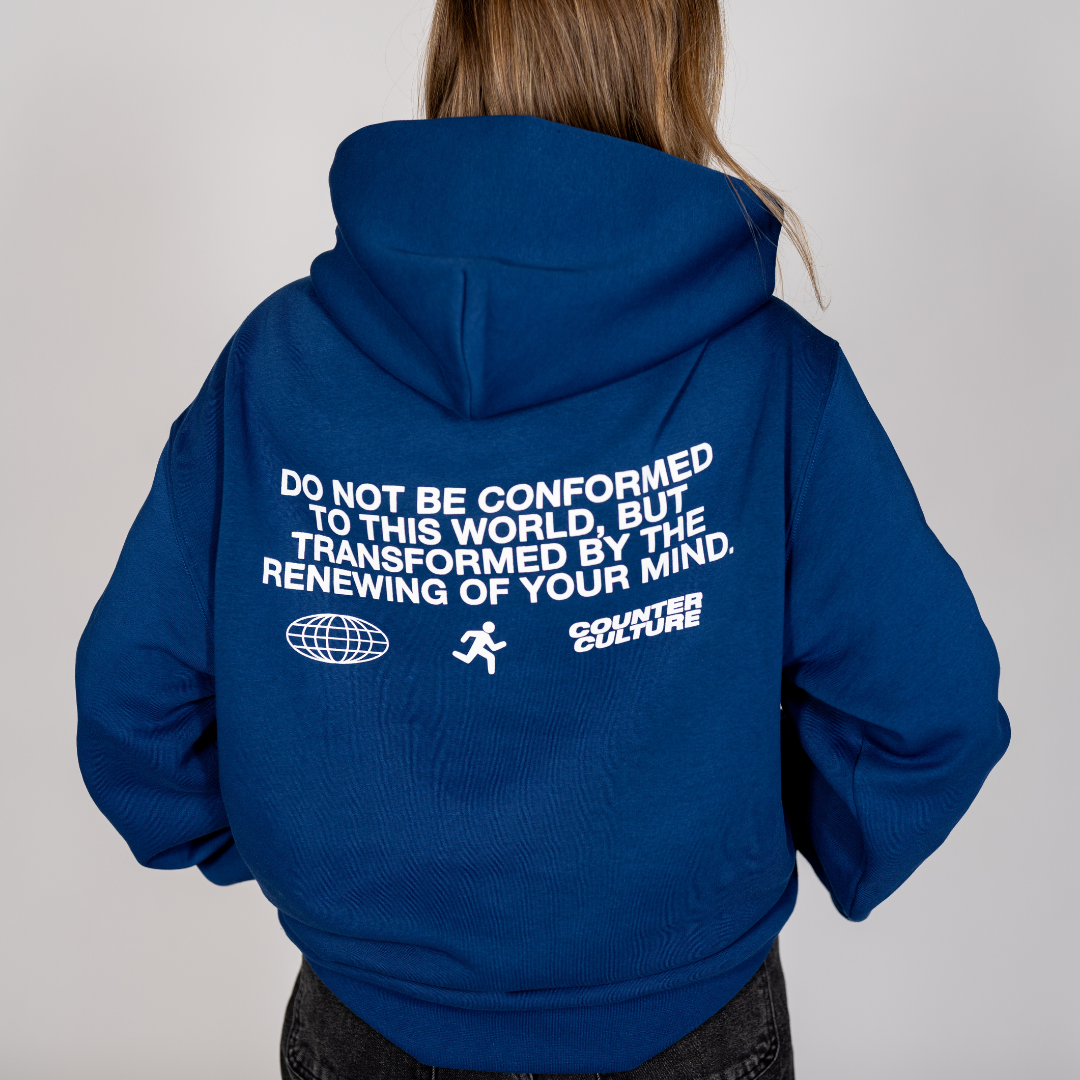 Do not be conformed Hoodie color blue woman back
