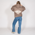 No Longer Hoodie woman color brown back zoom out